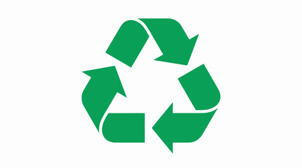 Obraz premium Green Recycling Symbol Icon on White Background for Environmental Protection, Sustainability, and Eco-Friendly Concepts
