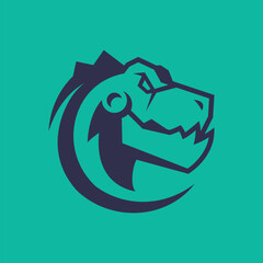 Stylized Dinosaur Head Logo Design Element © choirun