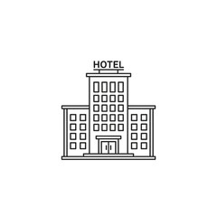Naklejka premium Modern Hotel Building Exterior with Multiple Floors and Prominent Entrance