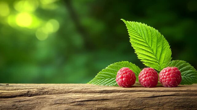 selective focus fresh raspberries detail for healthy food concept