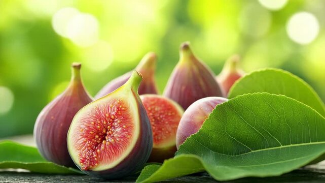 selective focus natural figs close up for healthy food concept