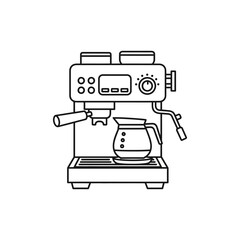 Fototapeta premium Professional Coffee Espresso Machine Brewing Hot Coffee in Cafe Environment