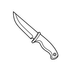 Obraz premium Professional Illustration of a Sharp Kitchen Knife with a Curved Blade for Culinary Use