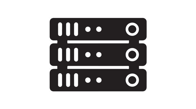 Server Icon in Minimalist Style with Dark Color on White Background for Web Design