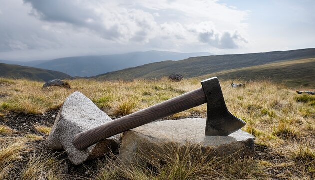 Stone Axe And Knife Paleolithicum Ca 5 400 Bc