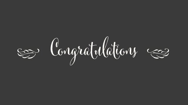 Congratulations Calligraphy Title with Angel Wings Alpha Channel