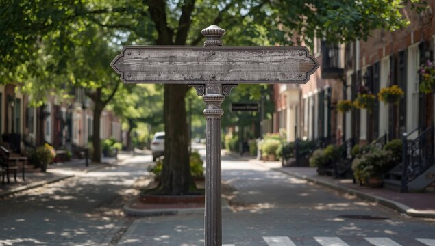 A vintage intersection sign