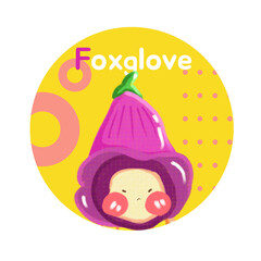 Foxglove Cute Illustration Flower © nurrojan