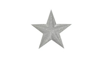 Obraz premium Isolated five-pointed star in silver glitter on white