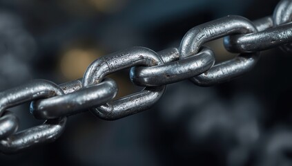 Fototapeta premium Multiple links of a taut chain