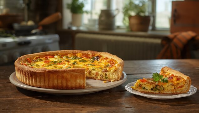 Oven-baked French quiche