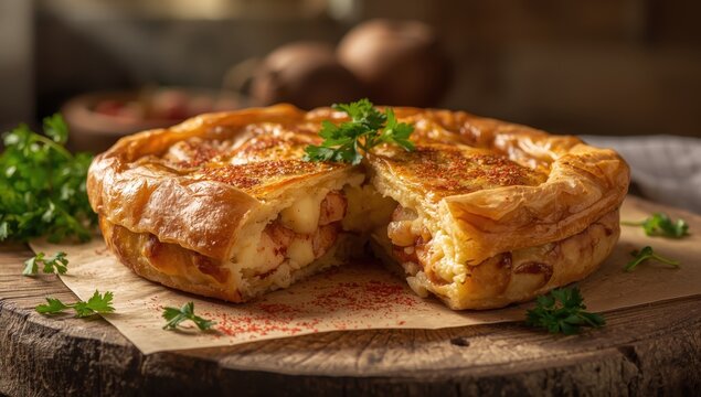Potato and chicken pastry