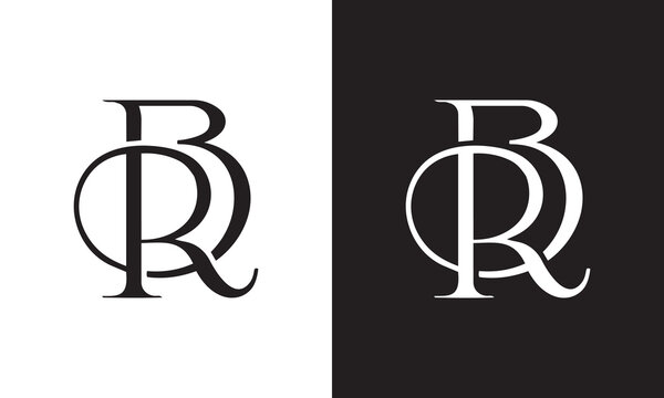 BR or RB initial letter logo design vector concept, RB Block Monogram Logo &ndash; Bold Geometric Lettermark in Rectangular Style for Modern Branding and Identity,