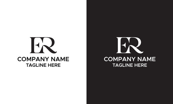 Initial ER or RE Logo Design Vector with business card design template, ER initials monogram letter text alphabet logo design