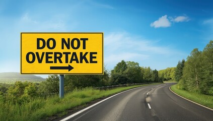 "Do not pass" traffic warning sign