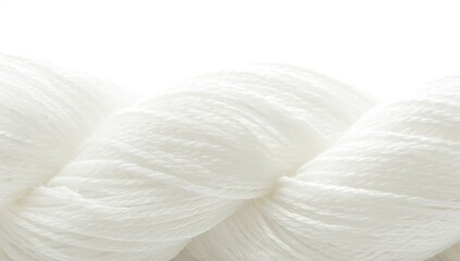 Obraz premium a close-up of a white thread bundle on a white backdrop