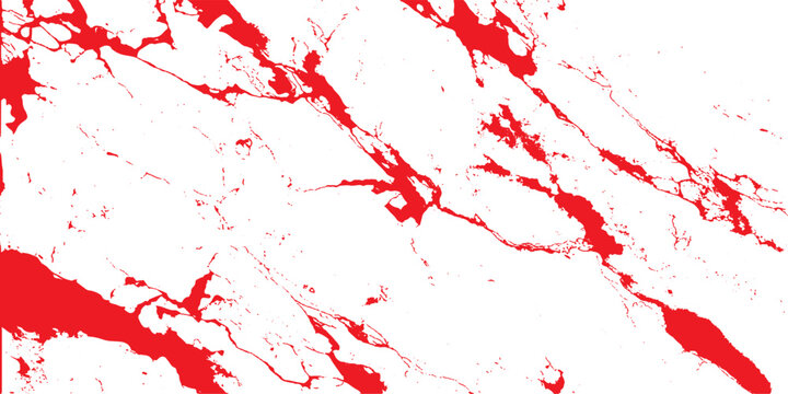 Red paint splashes and blood splatters create a grunge texture design with liquid drips and ink stains on a red backdrop vector illustration