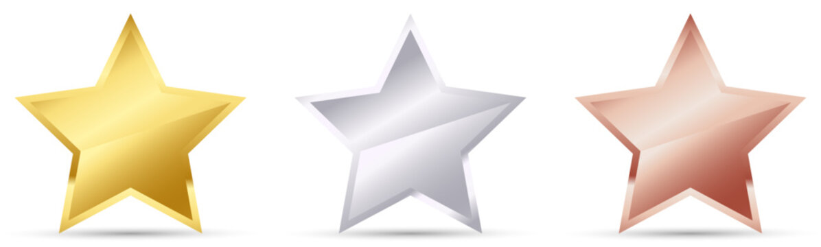 Gold, silver and bronze star set