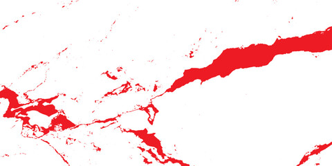 A vibrant red paint splash creates a grunge texture with ink splatters and blood-like stains on a decorative vector art backdrop for a modern design concept