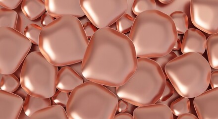 Fototapeta premium Close-up Macro Shot of Polished Rose Gold Nuggets Texture Background.