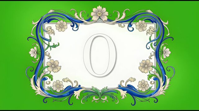 Numbered floral design elements on green.