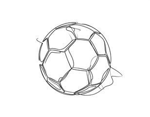 Obraz premium Dynamic Soccer Ball Illustration - A Single Continuous Line Drawing.