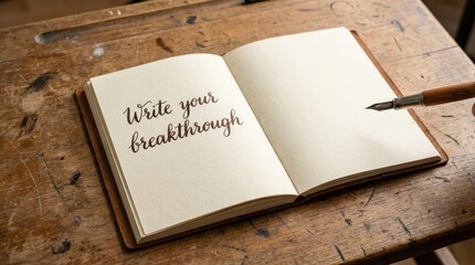 Open Journal With 'Write Your Breakthrough' Message