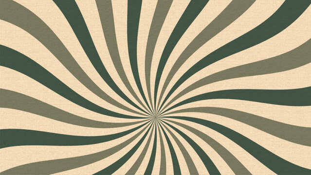 Retro Spiral Sunburst Background with Canvas Texture