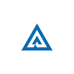 Modern Abstract Triangle Logo Design with Interlocking Geometric Shapes and a Bold Blue Color Palette