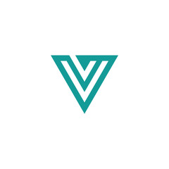 Modern abstract 'V' logo symbol, representing innovation and forward movement