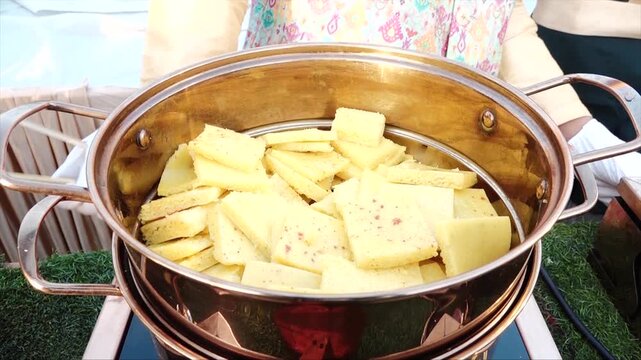 Indian Wedding Buffet with Variety of Traditional Food Dishes