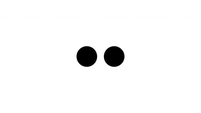 Two Dots Loading Processing Loop Animation - Black Circles Buffering Isolated On White Background