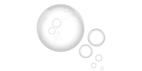 Monochrome bubbles floating in dark space abstract background macro liquid water droplets spheres minimalist art effects