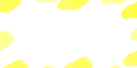 Obraz premium Yellow watercolor spots on black background abstract frame for digital art graphic design modern aesthetic backdrop feel