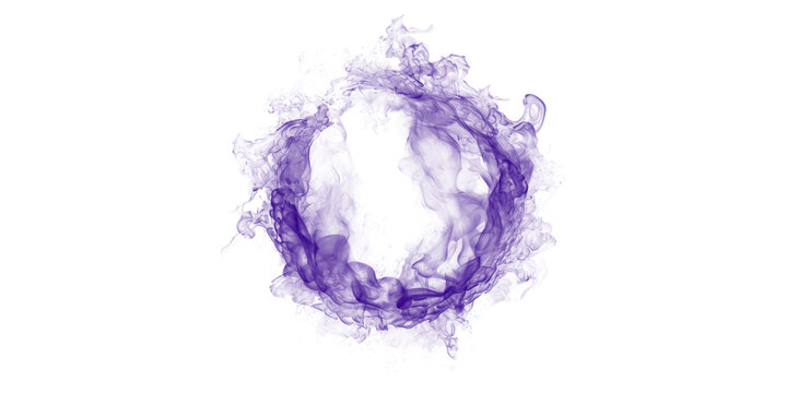 Glowing purple smoke ring circle magic portal energy mist abstract dark background ethereal flame looping motion graphic
