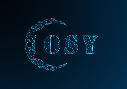 Low poly letter logo OSY design. OSY letter logo low poly vector design on blue color gradient background. OSY logo low poly design