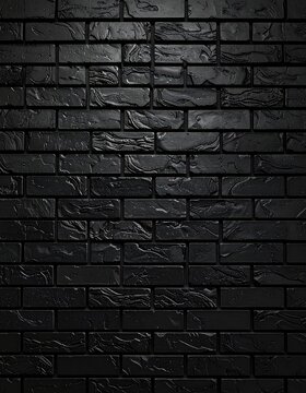 Dark Textured Brick Wall Background with Glossy Finish