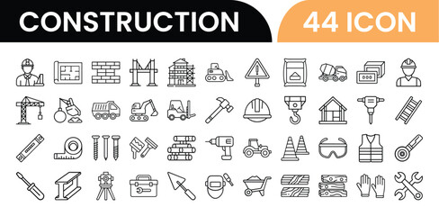 Construction Icons Collection for Building and Infrastructure Projects