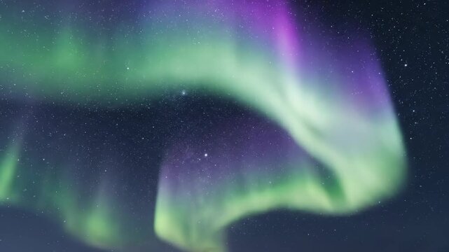 Stunning Aurora Borealis Dancing Across the Night Sky with Stars.