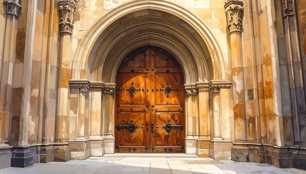 Magnificent Church Entrance - A Portal to History and Faith.