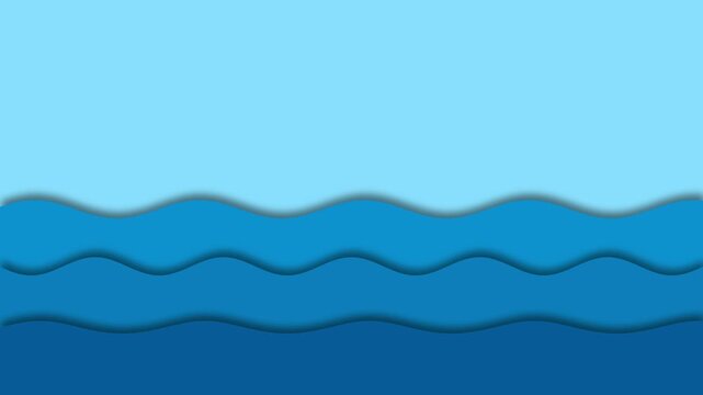 Blue Ocean Wave Background Animation for Summer Sea and Beach Water Loop with Motion Graphics