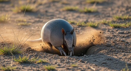 Obraz premium Sun Bear Emerging from a Dug Burrow in the Forest Soil During Daylight