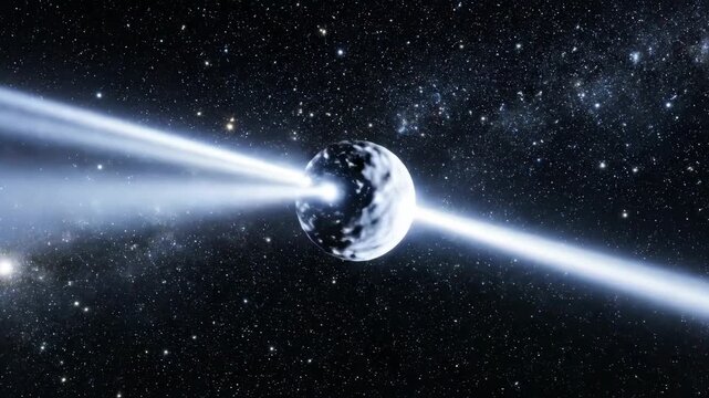 Stunning Cosmic Event - A Pulsars Powerful Energy Emission in Space.