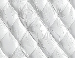 Fototapeta premium White Tufted Leather Upholstery Seamless Texture Background