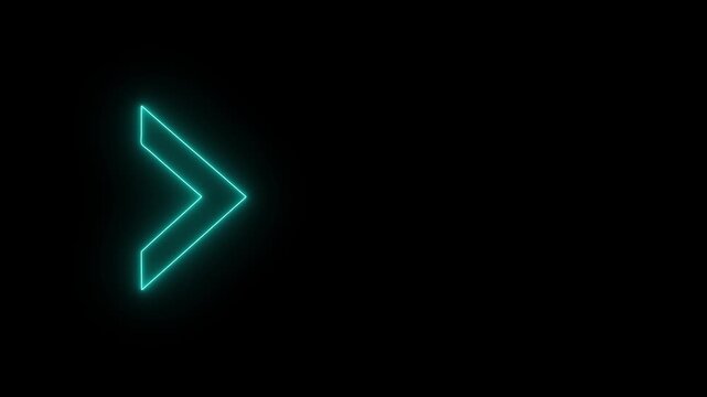 Futuristic neon arrow progress animation featuring glowing digital navigation direction, forward movement indicator, and modern technology interface visualization