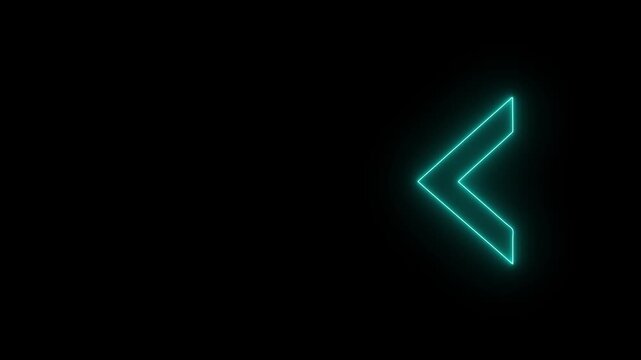 Futuristic neon arrow navigation animation with glowing digital direction signal, dynamic movement indicator, and modern technology interface visualization