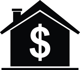 Obraz premium House with dollar sign icon representing financial or real estate concepts