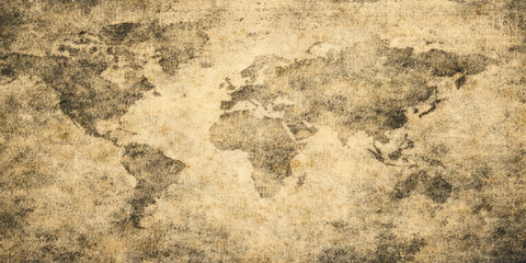Obraz premium A vintage aged parchment and antique stone wall texture featuring a brown grunge pattern on a stained marble surface material