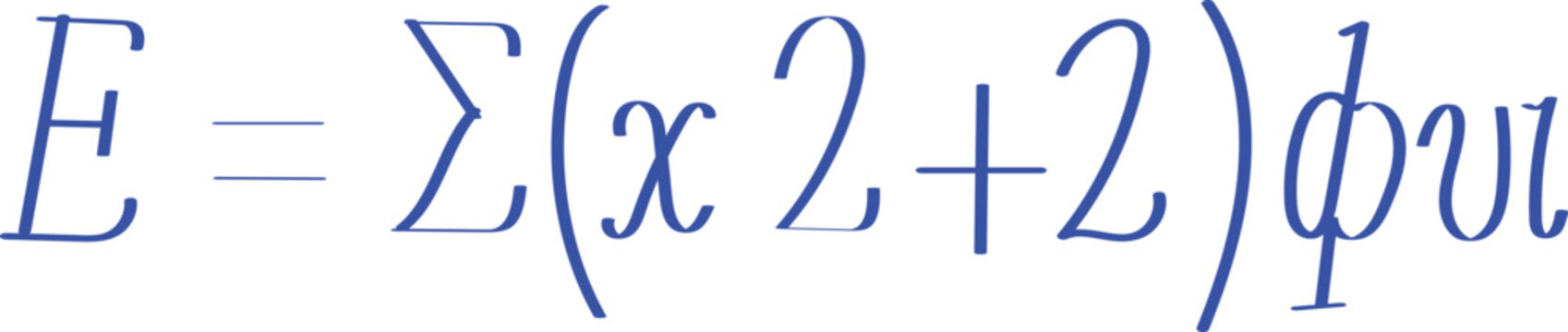Mathematical equation e equals the summation of x2 plus z2