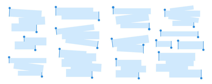 blue text highlight bars with pointer dots set isolated on light background vector annotation elements for emphasizing words in social media posts presentations blog graphics templates